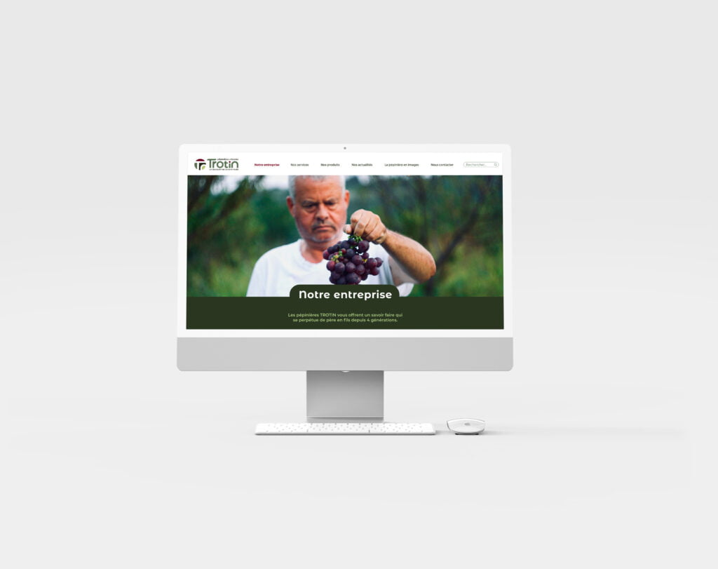 Pépinières Viticoles Trotin - agence communication KA2 KA2 MOCKUP TROTIN SITEWEB - agence communication KA2